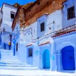 Panoramic view of Chefchaouen street landscape at sunset during the 15-Day Grand Tour