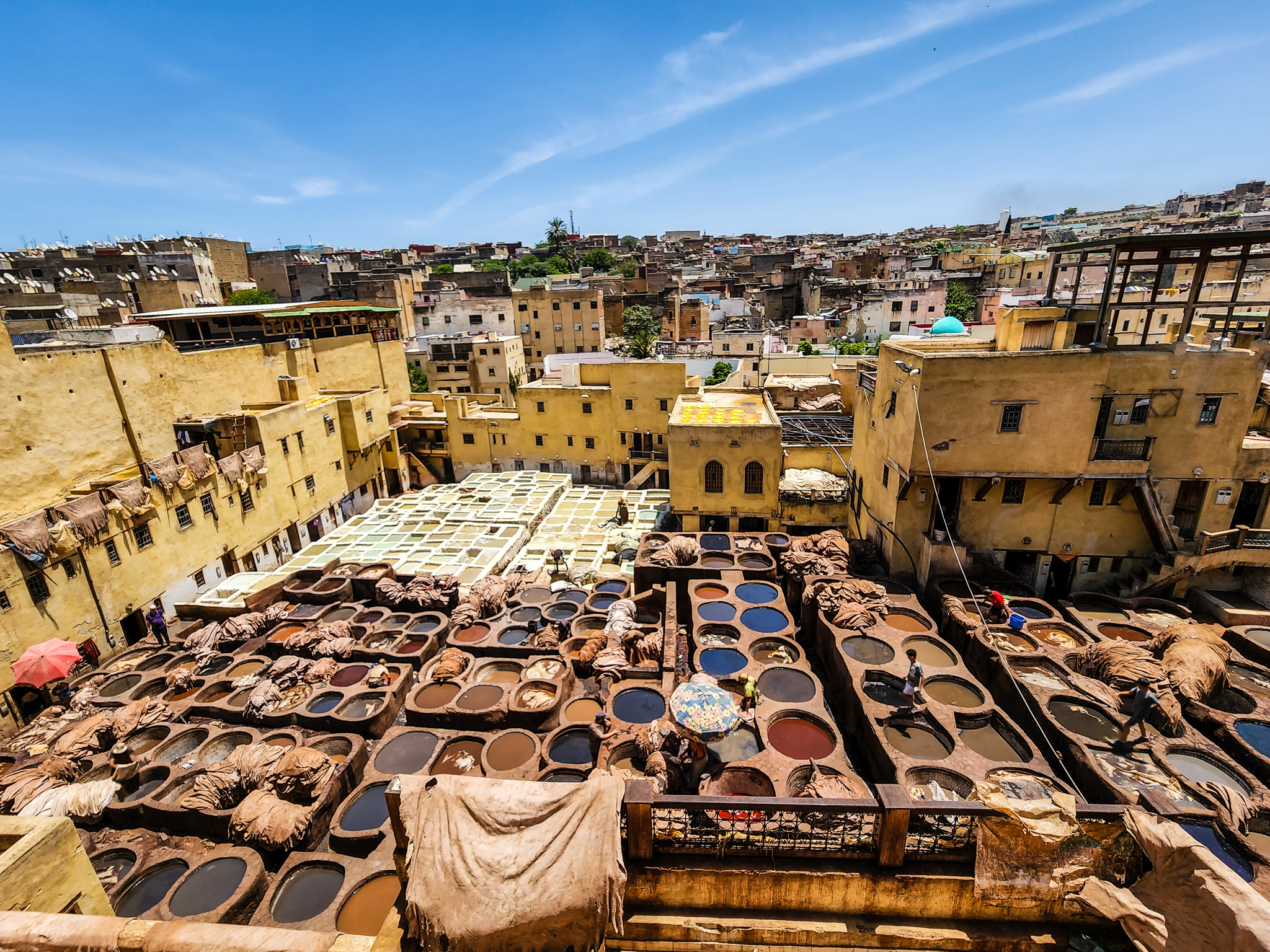 The dye pits of the Chouara tannery in Fes